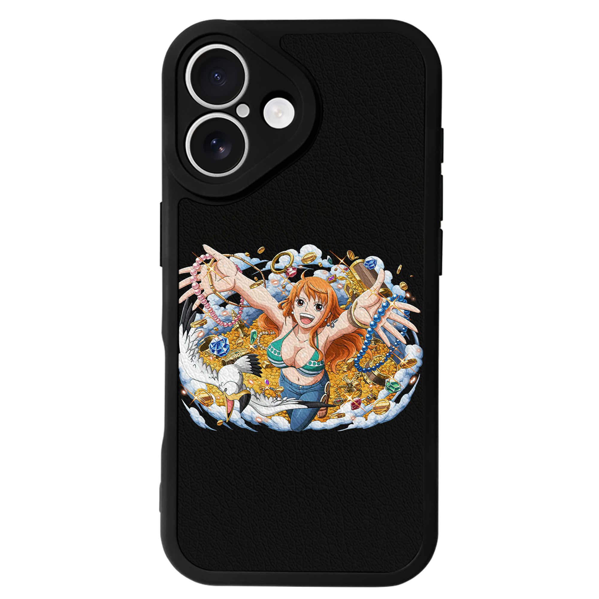（画像用） ワンピース ナミ ONE PIECE Nami 【iPhone 16シリーズ対応】シリコンスマホケース（レザー調） 材質：シリコン